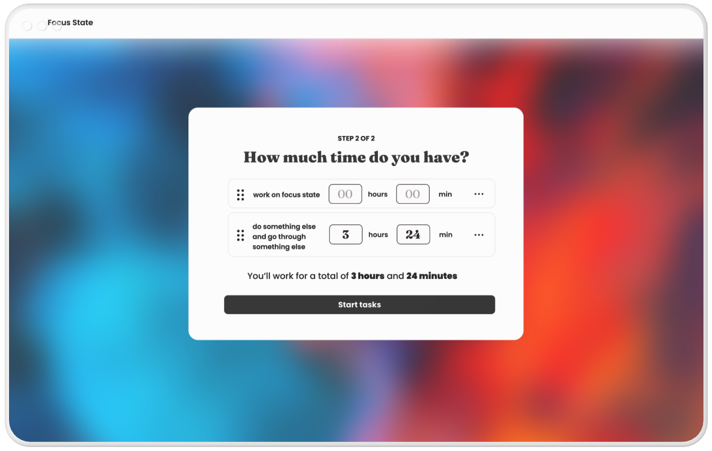 Screenshot of FocusState